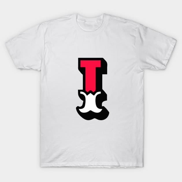 Monogram I - Alphabet Scrapbooking Red/White Circus Style T-Shirt by RetroGeek